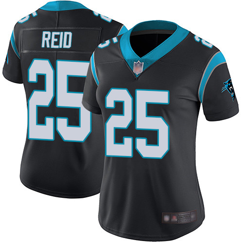 Carolina Panthers Limited Black Women Eric Reid Home Jersey NFL Football #25 Vapor Untouchable->women nfl jersey->Women Jersey